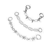 TINEASUR 3pcs Punk Shoe Chains for Women S Sneakers and Boots Metal Shoe Jewelry Decorations with Thorn Blade Designs DIY Accessories for Party Daily Wear and School