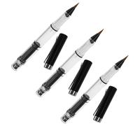 TINEASUR 3pcs Refillable Fountain Brush Pens with Flexible Nylon Tips and Piston Filling System, Black Calligraphy Drawing Tools for Illustration and Office Use