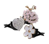 TINEASUR 3pcs Rhinestone Flower Design Car Diffuser Clips for Air Conditioning Vents Easy to Install for Fresh Scent and Style