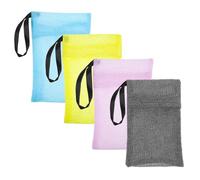 TINEASUR 4 Pcs Foaming Soap Bags for Bathing Nylon Bar Soap Pouches with Exfoliating Mesh Assorted Colour Delicate and Simple to Use Design for Shower and Face Cleansing