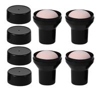 TINEASUR 4 Pcs Mushroom Shape Makeup Powder Puff Set with Handle and Case, Dual-use Wet and Dry Cosmetic Applicators for Face and Eye Loose Powder Application, Skin Tone