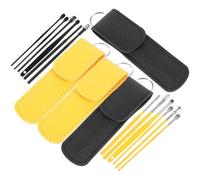 TINEASUR 4 Sets Reusable Earwax Remover Set with Ergonomic Stainless Steel Ear Pickers and Pu Case Home Ear Cleaner Tool for Comfortable Wax Removal