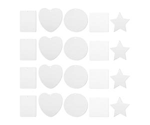 TINEASUR 40 Pcs Blank Air Freshener Sheets Made of White Felt for DIY Sublimation Scented Pendants, Suitable for Hanging with Hole, Not Easy to Deform, for Bedroom and Closet Use