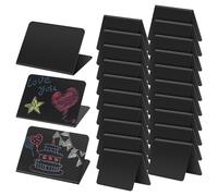 TINEASUR 40 Pcs Mini Chalkboard Signs Tabletop Food Label Stands Black V-Shaped PVC Boards for Buffet Event Restaurant Decorations with Versatile Use and Built to Last