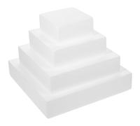TINEASUR 4pcs Cubic-shaped Foam Fake Cake Models for Cake Decorating Practice and Manual Homework Suitable for Handmade DIY Party and Wedding Supplies