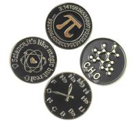 TINEASUR 4pcs Decorative Brooch Math Science Symbol Brooches Aesthetic Classic Alloy Enamel Not Easy to Deform Clothes Decoration for Friends Family Hats Scarves Dresses Suits