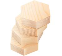 TINEASUR 4pcs DIY Wood Pieces Unfinished Wood Slices Pine Hexagon Shape Beige Safe Break Down Resistance Coasters for Crafting and Making Beautiful Crafts