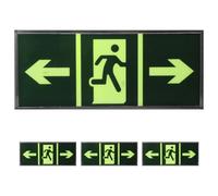 TINEASUR 4pcs Emergency Exit Indicator Signs Self Illuminating Acrylic Safety Exit Sign Stickers for Large Spaces Ensuring Visibility in Darkness Neon Glow for Multiple