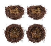 TINEASUR 4pcs Natural Bird Nest Decorations for Photography and Garden Lightweight Rattan Bird Ornaments for Home and Outdoor Decor Rustic Style Craftsmanship for Parties and Festivities