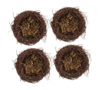TINEASUR 4pcs Realistic Artificial Bird Nest Rattan Bird Decor Craft for Photography Trees Cages