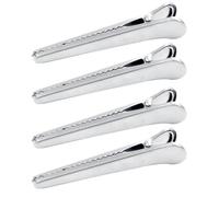 TINEASUR 4pcs Stainless Steel Snack Bag Sealing Clips Lightweight Reusable Teeth Style Head Fresh Food Sealer for Kitchen Storage