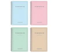 TINEASUR 4pcs Students Notepad Spiral Notebooks Schedule Notepad with Glazed Printing Paper and Moderate Thickness, Delicate Appearance Multi-colour Set for Office and Making To-do Lists