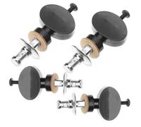 TINEASUR 4pcs Tuning Pegs Keys Classical Ukulele Tuning Pegs Essential Replacement Simple Installation and Removal Black Strong Metal Body Small Screw Ukulele Accessories