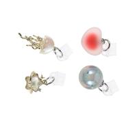 TINEASUR 4pcs Type C Dust Plug Charm Set for Smartphone Usb-c Charging Port with Metal and Silicone Material, Ergonomic Design, Easy Installation, Stylish Star, Heart, and Jellyfish Shapes