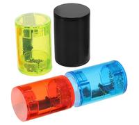 TINEASUR 4pcs Ukulele Finger Shaker Colorful Plastic Sand Rhythm Bells for Guitar Banjo Band Performances with Sound and Vibrant Colors Black Red Blue Green