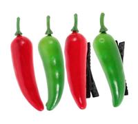 TINEASUR 4pcs Unique Chili Pepper Hairpins Girls Hair Accessories Vegetable Hair Clips Alligator Barrettes