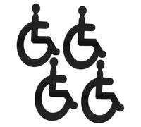 TINEASUR 4pcs Wheelchair Disabled Toilet Signs Acrylic Wall Decals for Restroom Guide with Clear Disability Symbol Easy Install for Public Bathrooms and Commercial Buildings