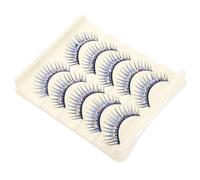 TINEASUR 5 Pairs Blue Stage False Eyelashes Rhinestones, Thick Exaggerated Fake Lashes for Latin Dance Performance, Party Cosplay Makeup Eyelashes Stiff Band