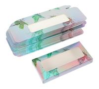 TINEASUR 50pcs Portable False Eyelash Boxes with Butterfly Pattern Large Capacity Lash Cases for Travel and Beauty Shops Easy Open and Close Eyelash Storage Containers