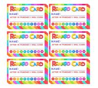 TINEASUR 50pcs Reward Punch Cards for Made of Coated Paper, Convenient and Multipurpose Rewards for Classroom at Home Use, Encouraging Cartoon Cards for Positive Behaviour