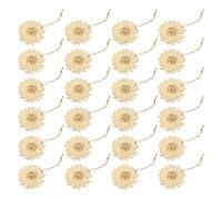 TINEASUR 50pcs Unfinished Khaki Flower Wood Slices for Crafts DIY Accessories Rustic Blank Craft Decor for Table Or Bookshelf Decoration