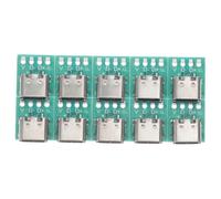TINEASUR 50pcs USB C Connector Board DIY Type C Female Connector for Data Line USB Board for Soldering for Wire
