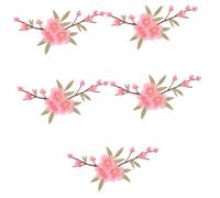 TINEASUR 5pcs Embroidered Flower Iron Patches for Clothing DIY Sew Appliques to Mend Jeans Jackets Backpacks Decorative Floral Repair Patch