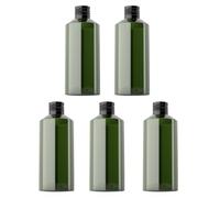 TINEASUR 5pcs Empty Lotion Bottle Portable Travel Dispenser Bottle Dark Green Shoulder and Black Anodized Cap for Liquid Subpackaging