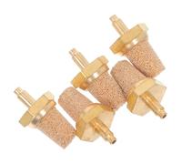 TINEASUR 5pcs Metal Air Filter Brass Exhaust Muffler M5 Copper Fog Machine Oil Filter Brass Exhaust Silencer for Air Compressors Gas Nozzle M5 Muffler for Oil Tubes Golden