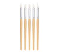 TINEASUR 5Pcs Silicone Tip Clay Pens with Wooden Handles Flexible Polymer Clay Carving and for Pottery Suitable for Beginners and Professional Artists