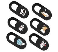 TINEASUR 6 Pack Laptop Privacy Cover Slide Cover Abs Material Cartoon Animal Patterns Easy to Use Protect Your Privacy