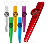TINEASUR 6 Pcs Metal Kazoo Instruments for Adults and Kids, Simple to Use Musical Instruments for Music Enlightenment and Fun Performance