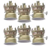 TINEASUR 6pcs Replaceable Kerosene Lamp Wick Burner Holders for Oil Lamps, Iron Alloy Material with Hole in The Middle, Easy to Remove Parts for Home and Camping Use Random Color
