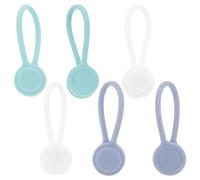 TINEASUR 6pcs Silicone Magnetic Cord Keepers for Earphone and Cable Management Magnetic Closure and Sturdy Silicone Material, for Home and Work Organisation Color Assorted Style