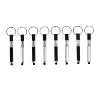 TINEASUR 8pcs Capacitive Stylus Key Ballpoint Pens Mini Keychain Tools for Smooth Writing for Tablets and Phones Portable and Convenient