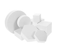 TINEASUR 8pcs Geometric Cube Photo Props Set for Jewelry and Makeup Photography, White Solid Cubes Posing Props for Product Photoshoot and Cosmetic Display