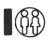 TINEASUR Acrylic Double-sided Men and Women Restroom Sign Easy Installation and Instructions, Sl lack Gender Toilet Sign for Office, Restaurants, and Public Spaces