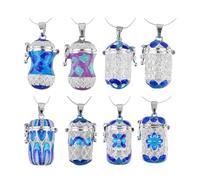 TINEASUR Aromatherapy Pendant Copper Plated Hollow out Column Shape with Easy Use Lock Design and Essential Oil Holding for DIY Necklace