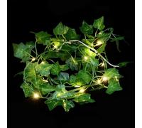 TINEASUR Artificial Green Leaf String Light Garland with LED Vine Lamp String, Plastic Material, Battery Operated for Dorm and Bar, Creating Pleasant and Leisured Atmosphere