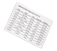 TINEASUR Baking Chart Measurement Conversion Chart 4.32x3.34x0.20in Stainless Steel Easy to Read Never Fade Kitchen Fridge Magnet for Home Cooking