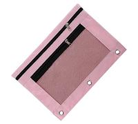 TINEASUR Binder Pencil Pouch Mesh Pencil Pouch Zipper Ring Binder Large Pen Pink Organized Practical