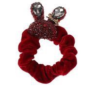 TINEASUR Bling Rhinestone Rabbit Hair Tie Cuff for Women Soft Velour High Elastic Hair Accessories Chinese Style Scrunchy for Ponytails and Cute Hairdos Cultural Elegance and Comfort