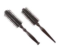 TINEASUR Boar Bristle Hair Brush and Scalp Massage with Wooden Handle 2pcs Comfortable Grip Anti-static Design for Curly Hair Styling