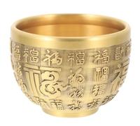 TINEASUR Brass Fortune Bowl Offering Bowl Unique Golden Basin Desktop Decoration Brings Wealth and Luck for Home and Housewarming