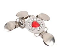 TINEASUR Brooch Clips with Elegant Design Love Heart Alloy Red 2pcs Simple Structure for Clothing Decoration for Sweaters, Cardigans, and Shawls