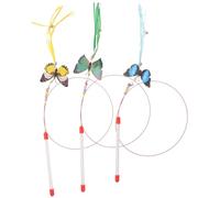TINEASUR Butterfly Bell Cat Teaser Stick to Reduce Furniture Damage Interactive Cat 3pcs with Pp Material and Butterfly Shape and Encourage Play