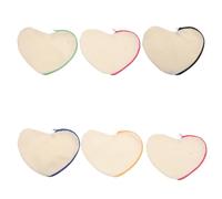 TINEASUR Canvas Pencil Case Protecting Writing Instruments Heart Shaped 6pcs with Zipper Premium Sturdy Pen Pouch Random Color for DIY Heat Transfer and Family Fun Activities