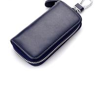 TINEASUR Car Key Case Key Wallet Multi-function with Zipper Closure Leather Blue Designed to Hold Coins and Small Changes for Men