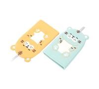 TINEASUR Cartoon Kid Bath Scrubber Mitts 2pcs Soft Exfoliating Shower Towels for Boys and Girls Cute Tiger Design Blue and Yellow Bath Cleaning Accessories