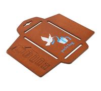 TINEASUR Coffee Wooden Envelope DIY Templates Vintage Design Creative Craft Stencils Templates Practical Tool for Envelope Making for Special Occasions